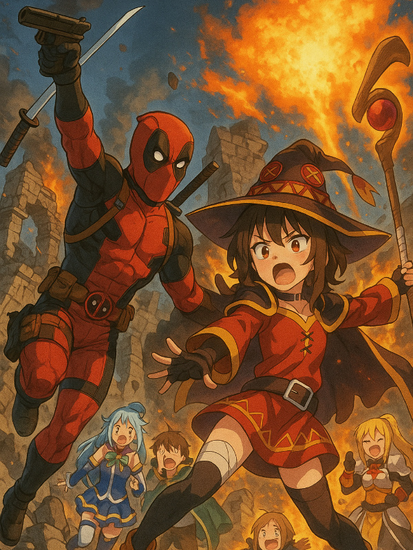 Deadpool Reincarnated: Chaos and Blades in the World of KonoSuba